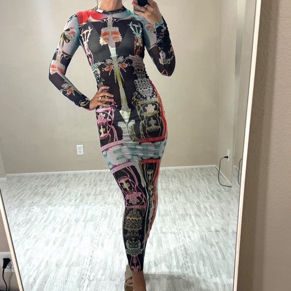 Skims Mesh Fitted Long Dress - Picture 4 of 15